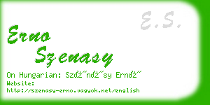 erno szenasy business card